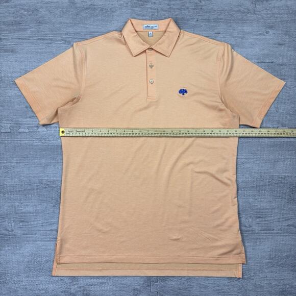 Peter Millar Summer Comfort Oak Tree National Polo Shirt Men M ORANGE Preppy EUC - Picture 4 of 9